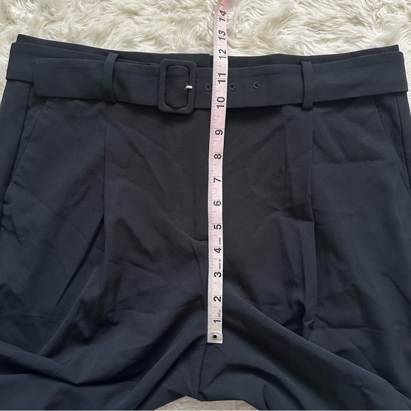 J. Crew Factory Pants Petite Belted Straight-Leg Trouser Black 12P NWT New - Picture 9 of 10